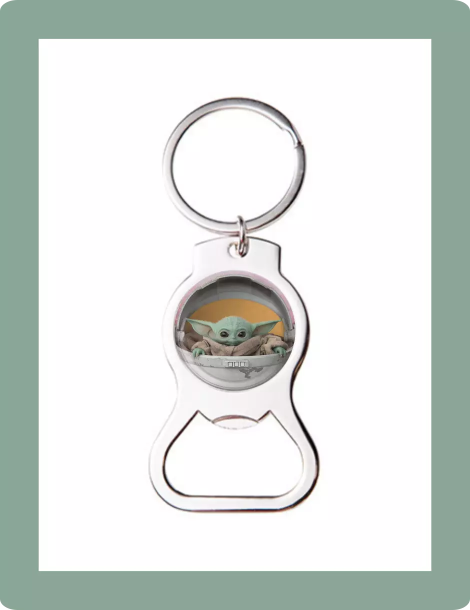 KLYNE Grogu Baby Yoda Star Wars Custom Bottle Opener Keychain Key Ring Gift
