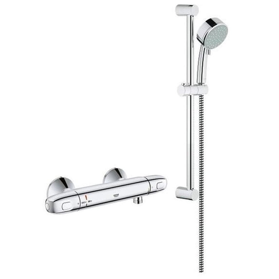 Grohe 122629 Grohtherm Single Function Shower Kit, StarLight Chrome