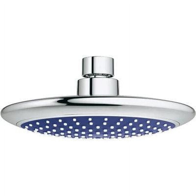 Blue Adjustable Rain Shower Head with Rust Resistant Finish