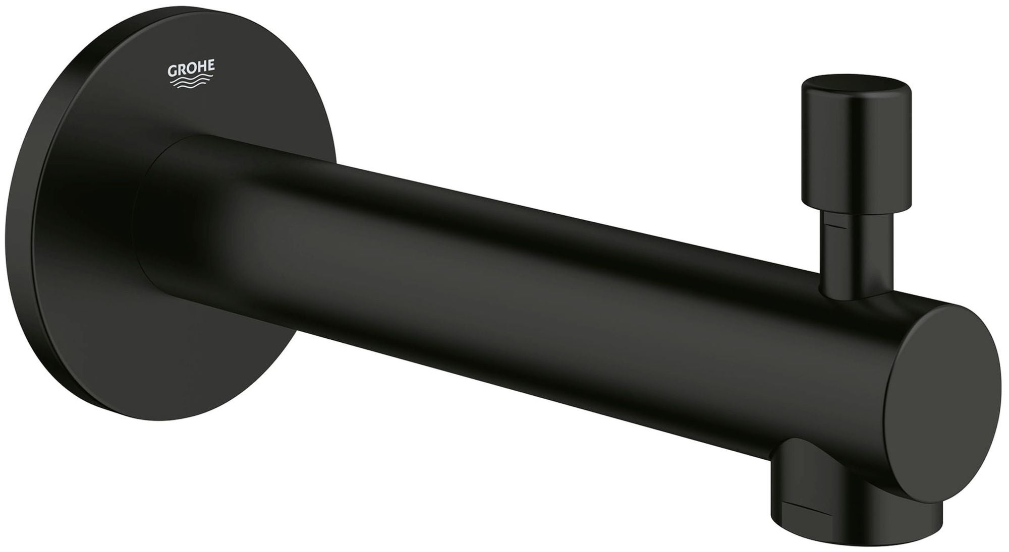 Matte Black Wall Mounted Tub Spout with Diverter