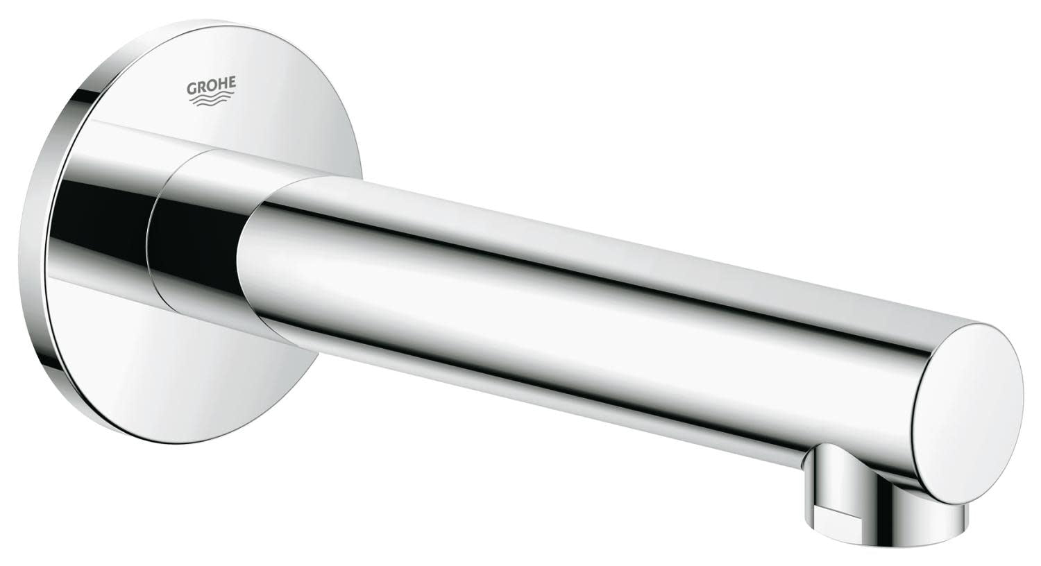Contemporary Black and Chrome Wall Mounted Tub Spout