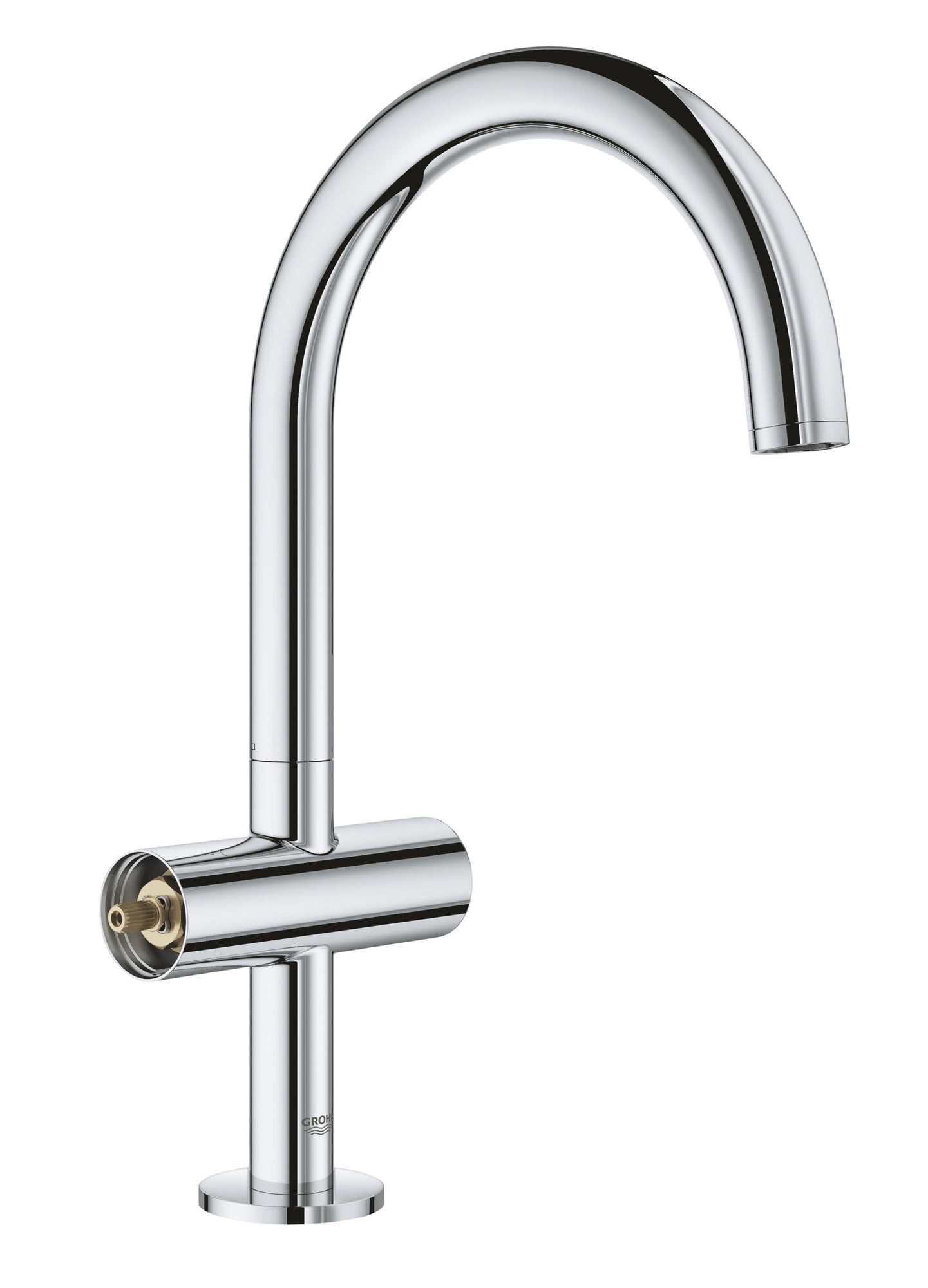 Modern Chrome 11 7/8" High Vessel Bathroom Faucet with Brass Handles