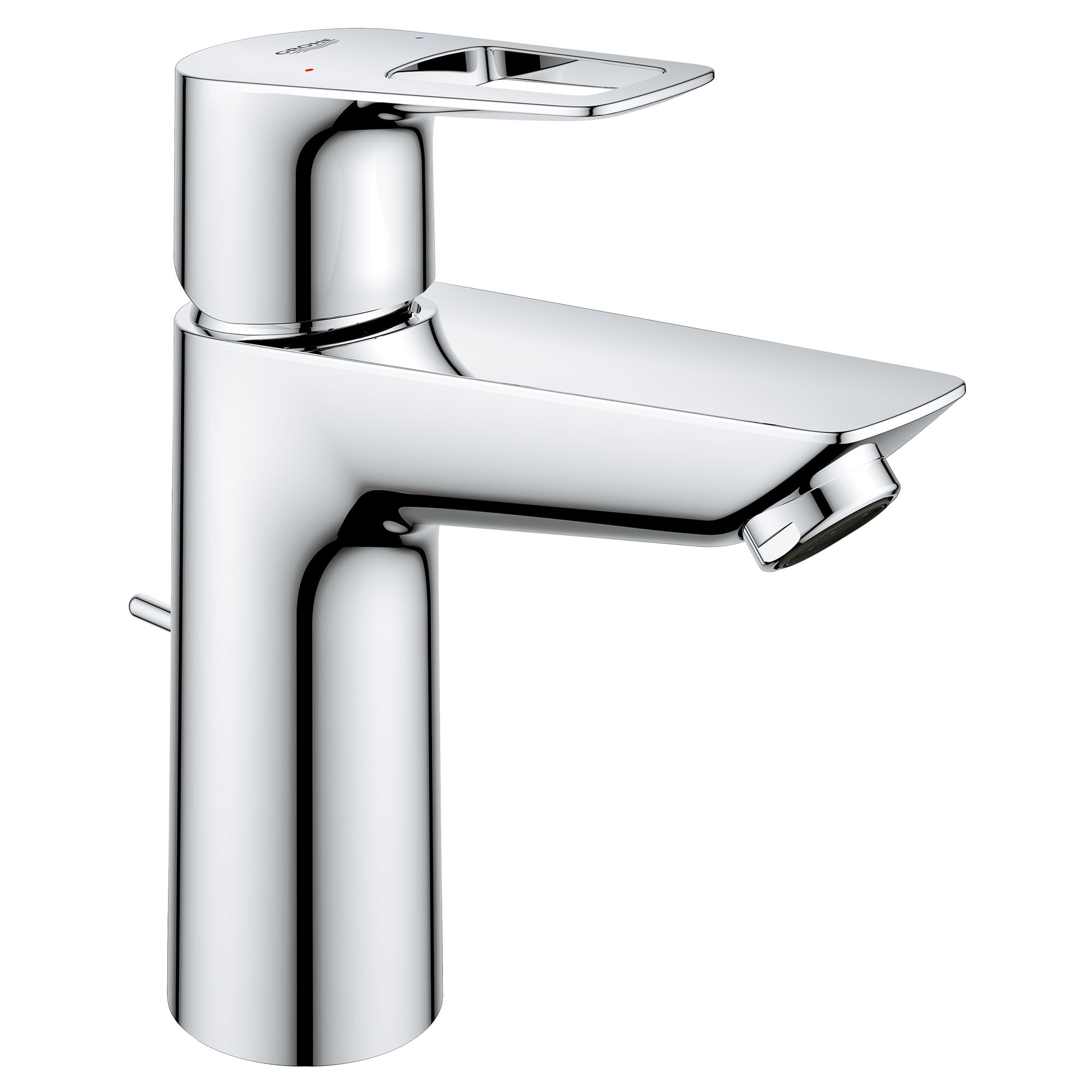 Sleek BauLoop Polished Chrome Single-Handle Bathroom Faucet