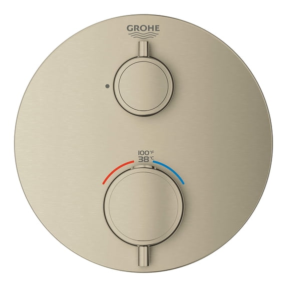 Grohe Grohtherm 24107GN0 Single Function 2-Handle Thermostatic Valve Trim in Grohe Brushed Cool Sunrise