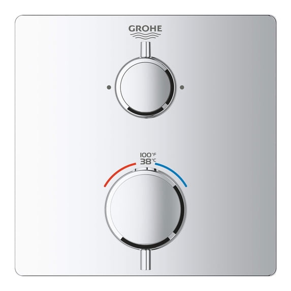 Grohe Grohtherm 24111000 Dual Function 2-Handle Thermostatic Valve Trim in Grohe Chrome