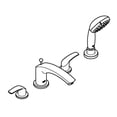 thumbnail image 1 of Grohe 25170ENA Eurosmart 9 1/4" Four Hole Widespread/Deck Mounted Roman Tub Filler with Handshower In Hard Graphite, 1 of 1