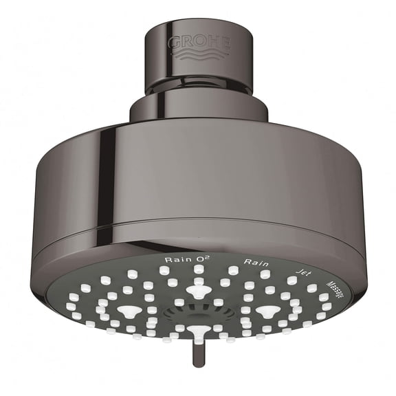 Grohe Tempesta 26043A01 100 Shower Head, 4" - 4 Sprays, 1.75 gpm in Grohe Hard Graphite