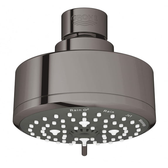 Grohe Tempesta 26043A01 100 Shower Head, 4" - 4 Sprays, 1.75 gpm in Grohe Hard Graphite