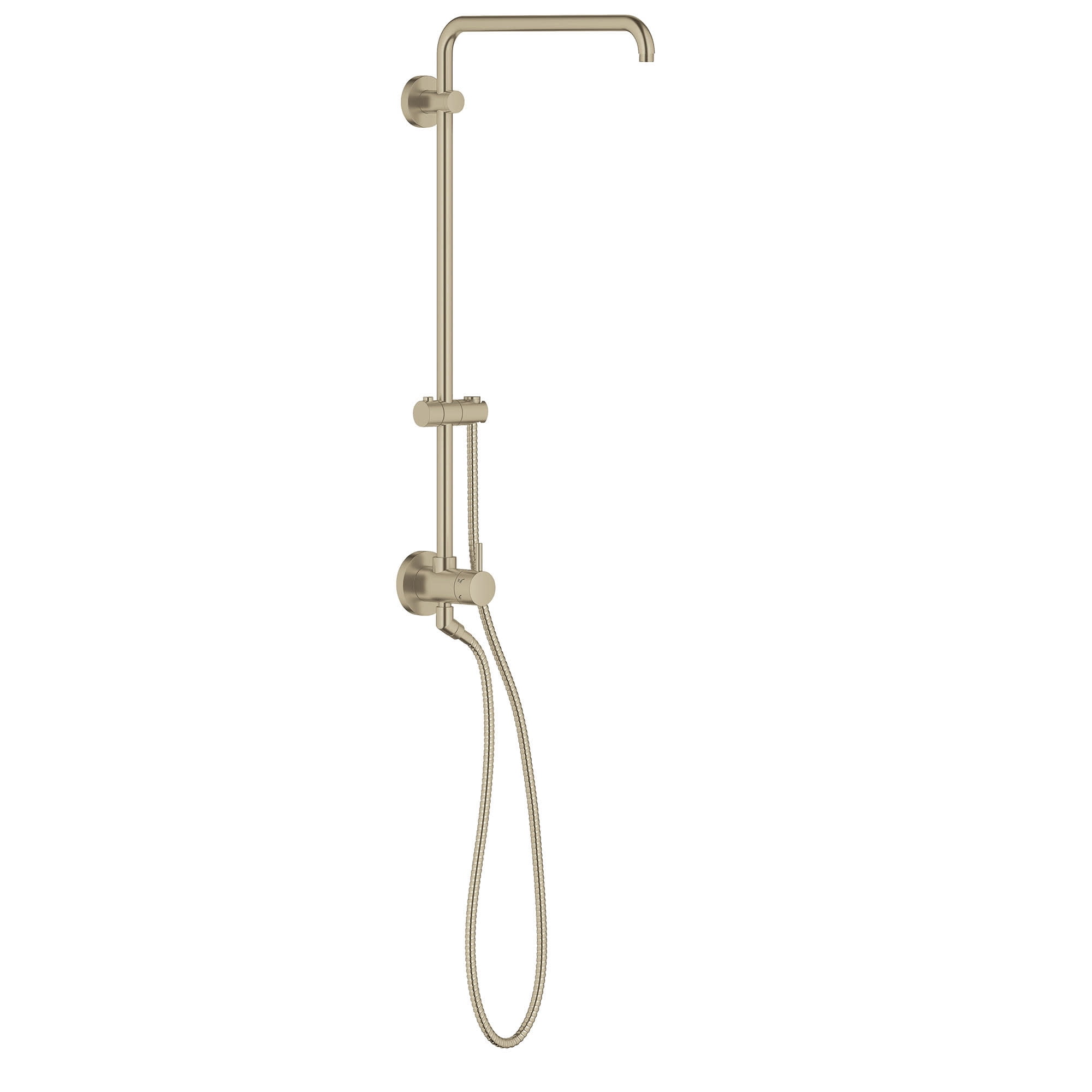 Brushed Nickel Adjustable Multi-Head Wall Mounted Shower System