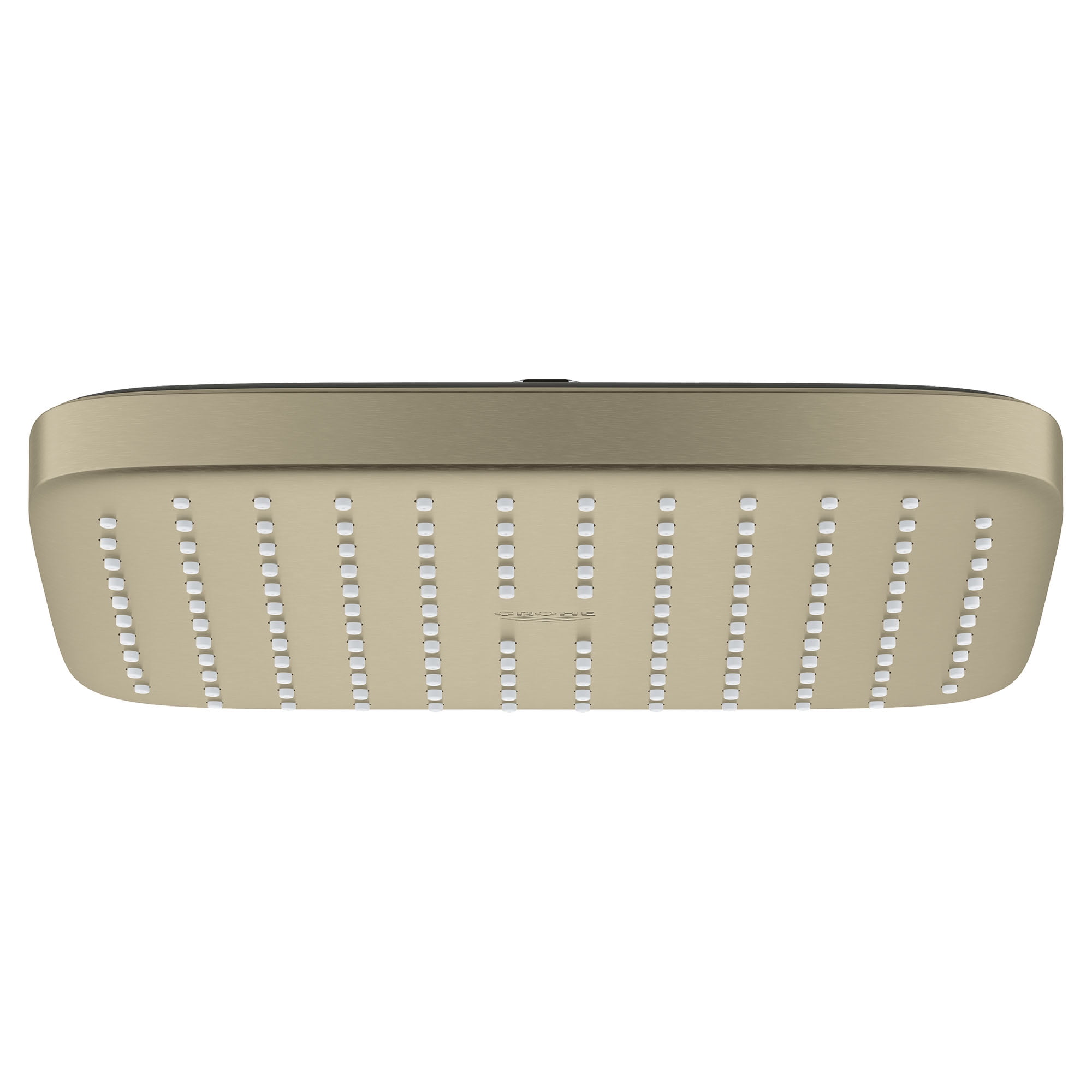 Brushed Nickel Square Rain Shower Head with DreamSpray