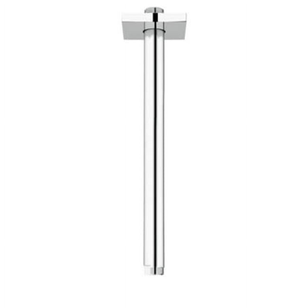 12-Inch Chrome Ceiling Shower Arm with Square Escutcheon