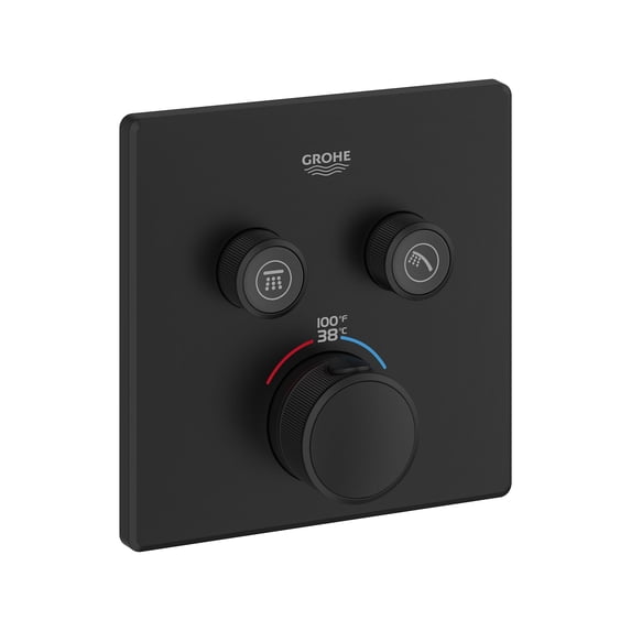 Grohe Grohtherm 291412430 Dual Function Thermostatic Valve Trim in Matte Black