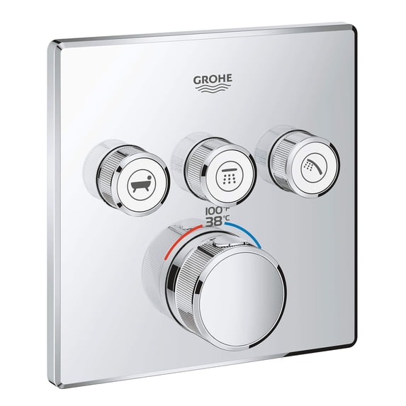 Grohe Grohtherm 29142EN0 Triple Function Thermostatic Valve Trim in Grohe Brushed Nickel