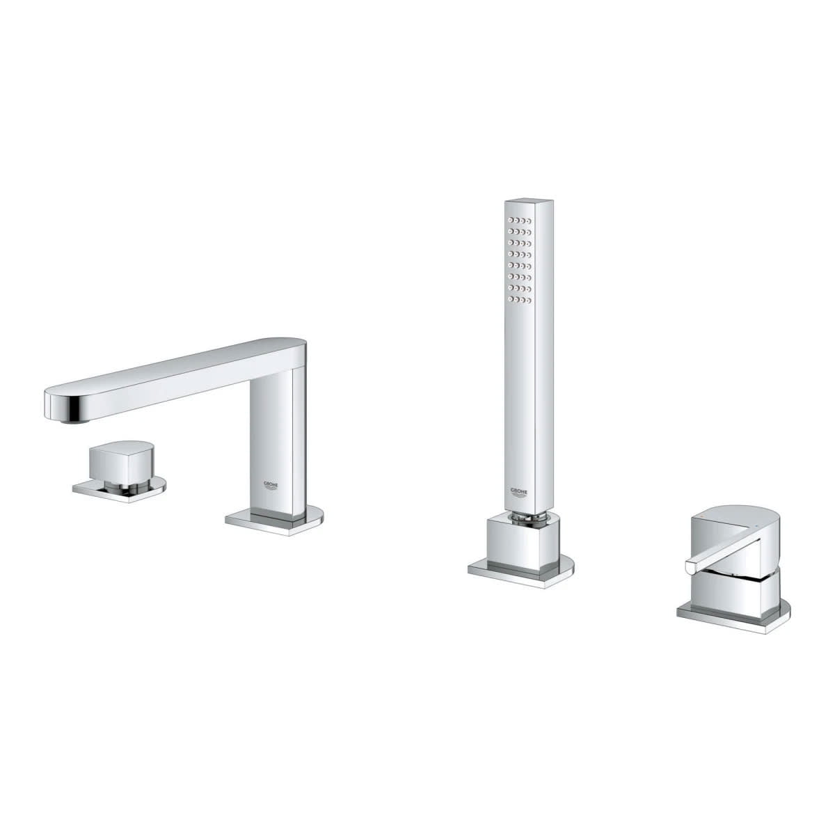 StarLight Chrome Deck Mounted Roman Tub Faucet with Handshower