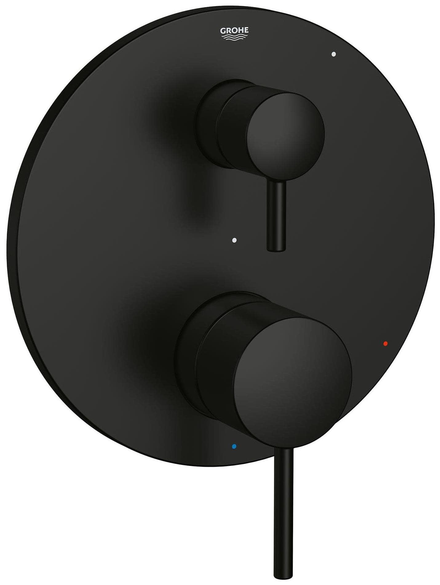 Matte Black Brass Pressure Balance Shower Valve Trim