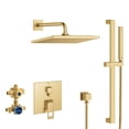 thumbnail image 1 of Grohe Eurocube 29432GN0 EUROCUBE PRESSURE BALANCE RAIN SHOWER SET in Grohe Brushed Cool Sunrise, 1 of 1