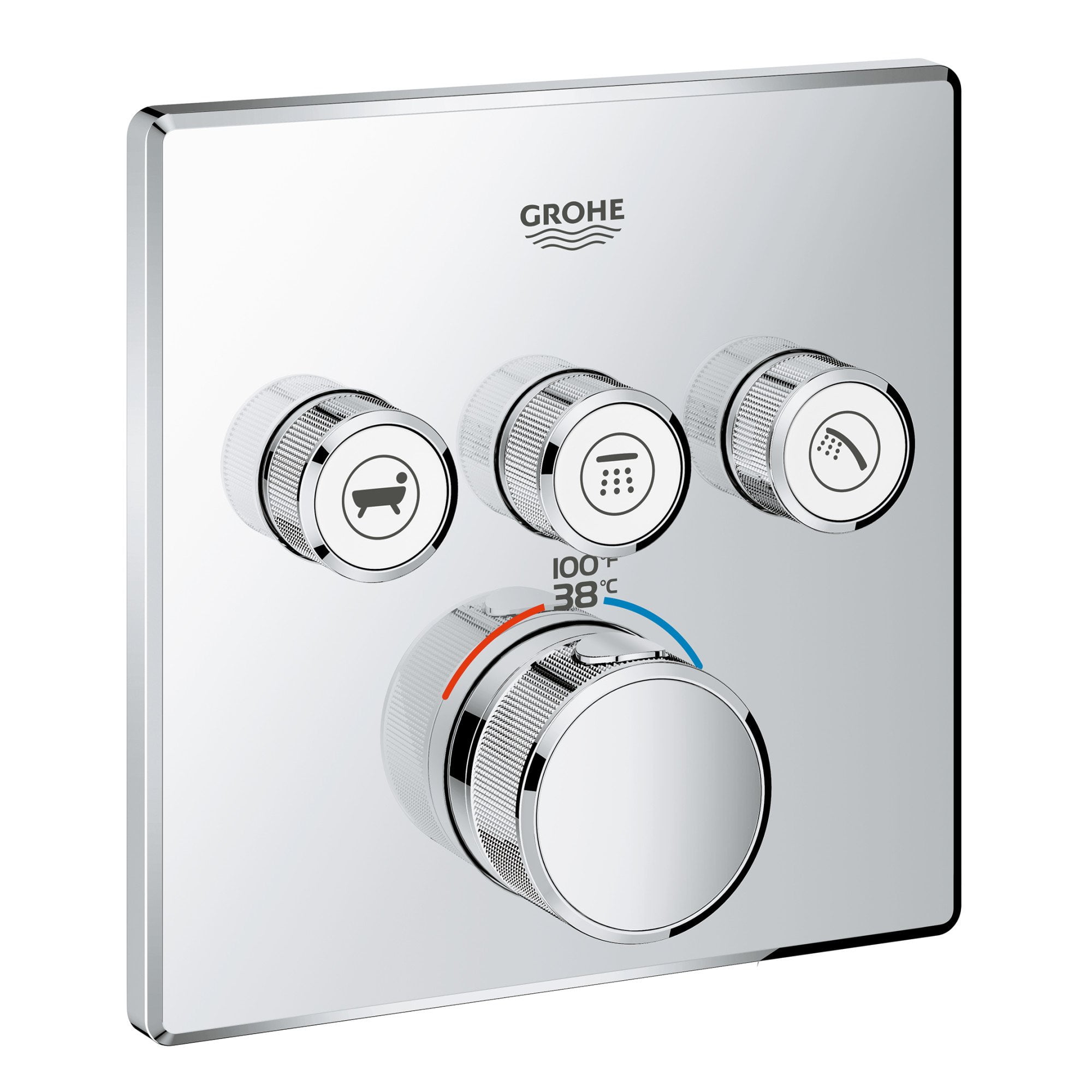 Grohtherm SmartControl Black Wall-Mounted Thermostatic Trim