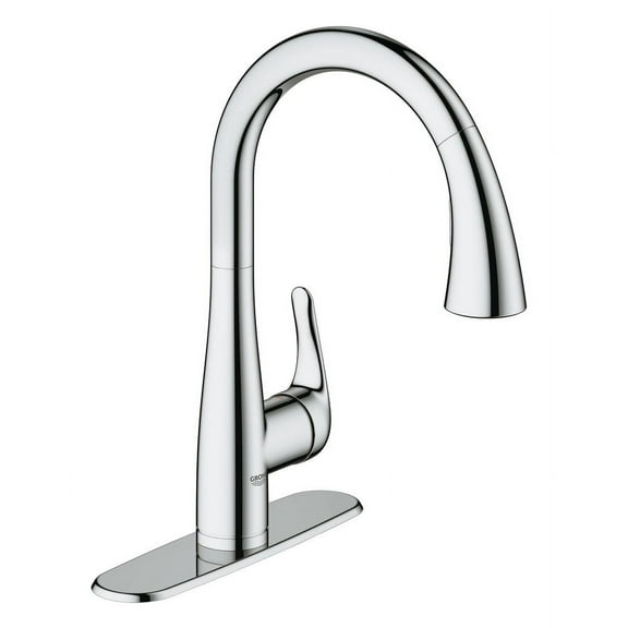 Grohe 30 211 1 Elberon Single Handle Single Hole Pull-Down Kitchen Faucet - Chrome