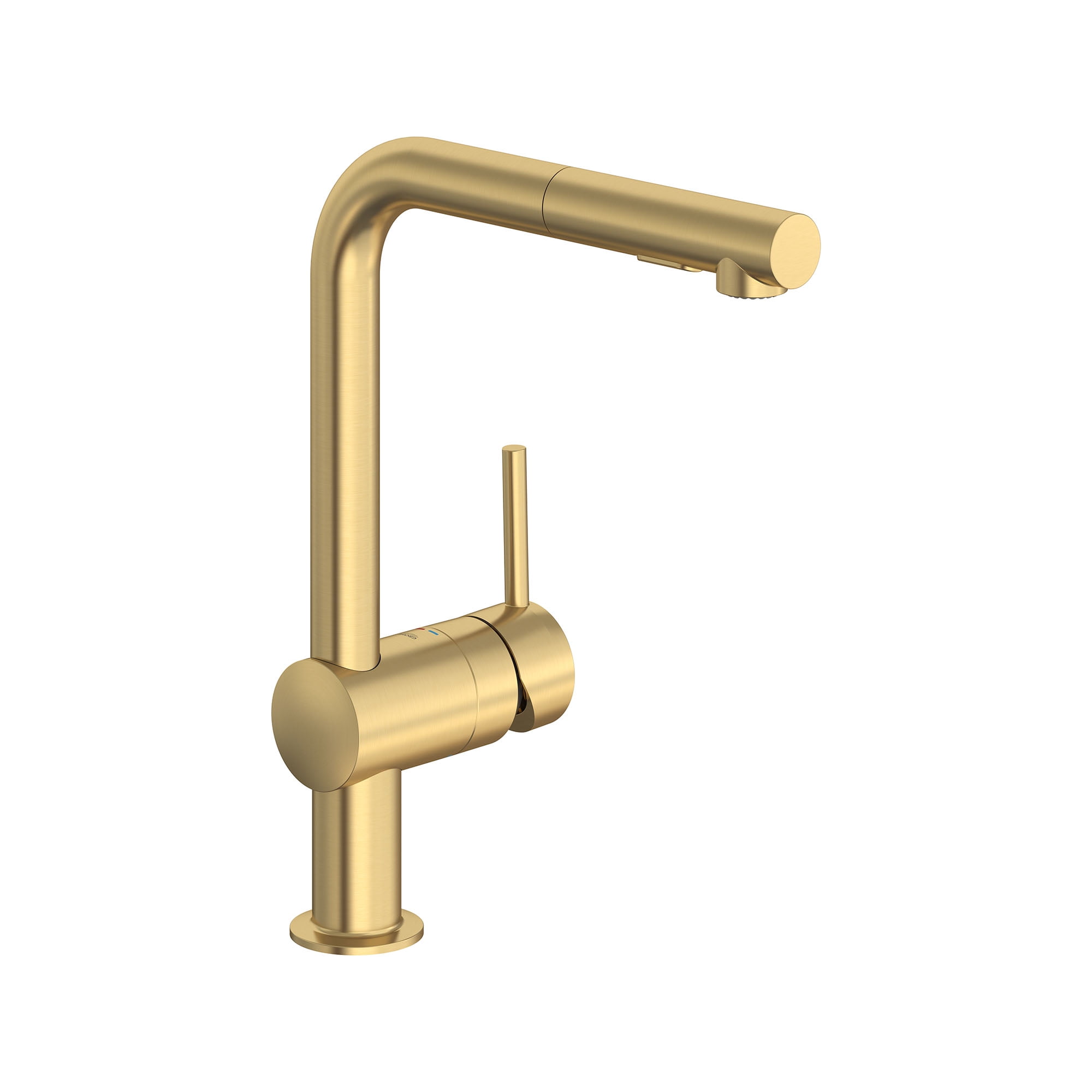 Brushed Gold Stainless Steel Pull-Out Spray Kitchen Faucet