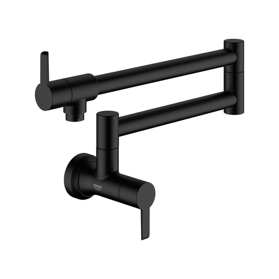 Grohe Zedra 310752432 2-Handle Wall Mount Pot Filler in Matte Black