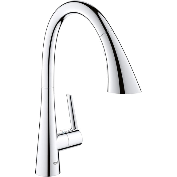 Grohe 32298003 Zedra Single-Handle Pull Down Kitchen Faucet Triple Spray 1.75 GPM In Starlight Chrome Finish