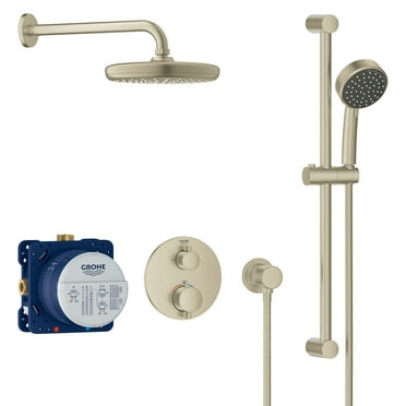 Grohe 34 745 Grohtherm Thermostatic Shower System - Nickel