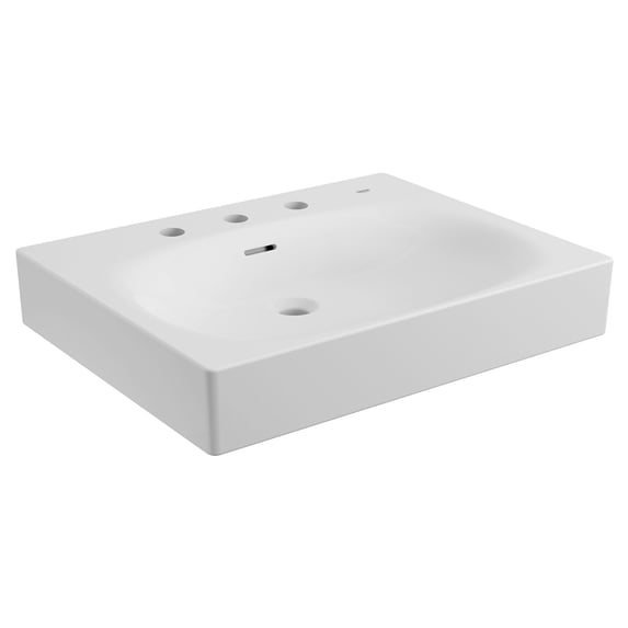 Grohe Eurocube 39655000 Wall Mount 24" Bathroom Sink, 3-hole in Grohe Alpine White