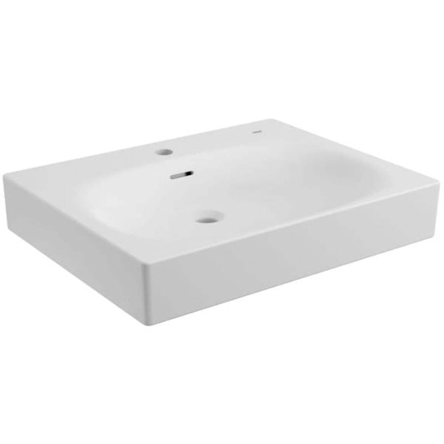 Eurocube Alpine White 24" Ceramic Wall-Mount Bathroom Sink