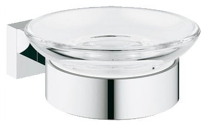 Essentials Cube Chrome Glass Wall Mount Soap Dish
