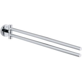 Chrome Wall Mounted Double Towel Bar with Swivel Arms