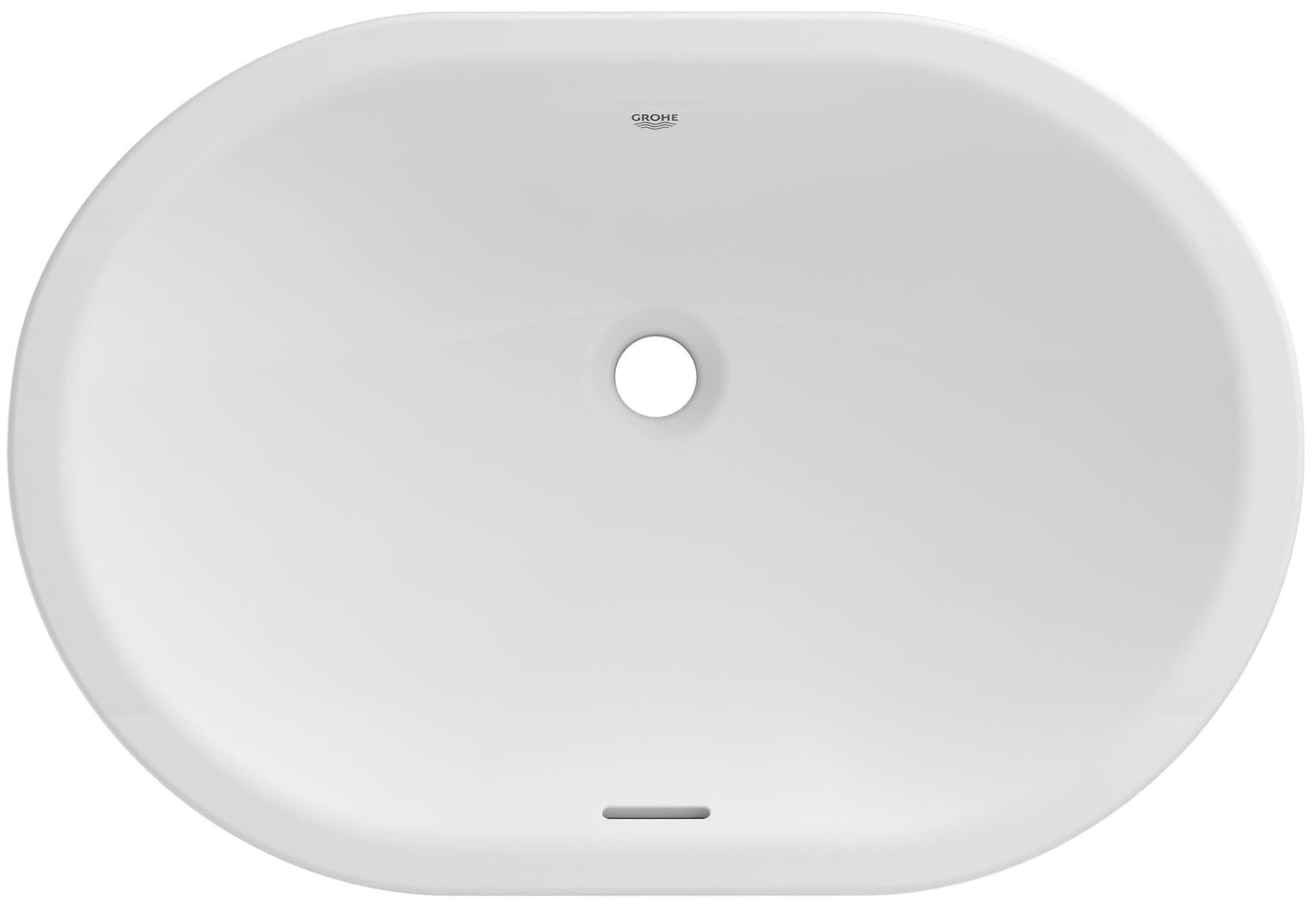 Essence Alpine White Oval Ceramic Undermount Bathroom Sink