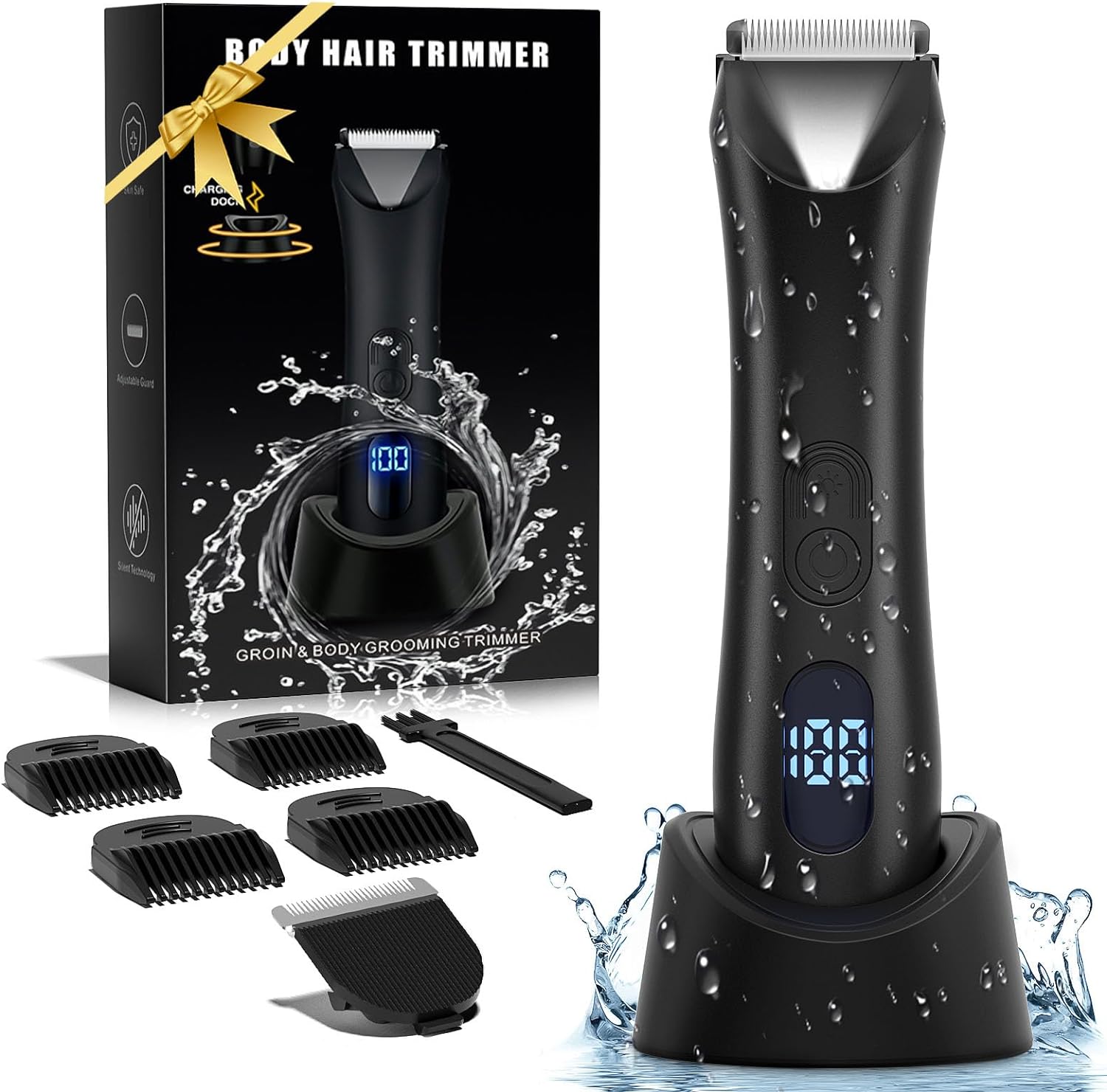 Groin Hair Trimmer for Men Electric Body Hair Trimmer Waterproof Ball