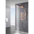 thumbnail image 1 of Grolta Rose Gold 22" Rainfall Waterfall Thermostatic Shower Faucet System w/ Jets, Sprayer, Slide Bar - Rose Gold, 1 of 4