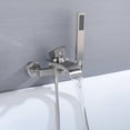 thumbnail image 1 of Grolta Waterfall Wall-mount Bath Tub Filler Faucet with Handheld Shower Brushed Nickel - 8' x 10', 1 of 4