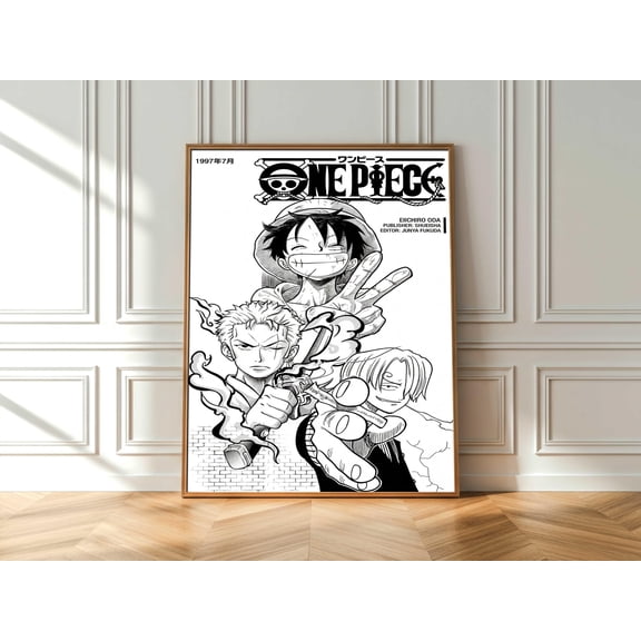 GrolyTee A.n.i.m.e/Manga Pirate Poster, Monkey D. Luffy, Shonen Art, Minimalist Wall Decor, One Piece Wall Art, A.n.i.m.e Wall Art Print, Room Poster K639 - 24X36, UNFRAMED