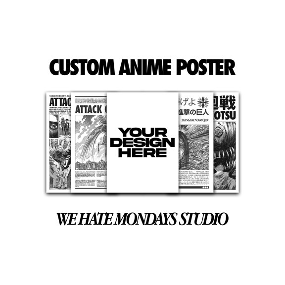 GrolyTee Custom A.n.i.m.e Posters by We Hate Mondays Studio K761 - 8X12, UNFRAMED