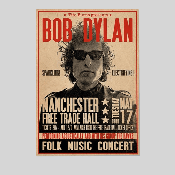 GrolyTee Decor- Bob Dylan Poster - 16X24, UNFRAMED