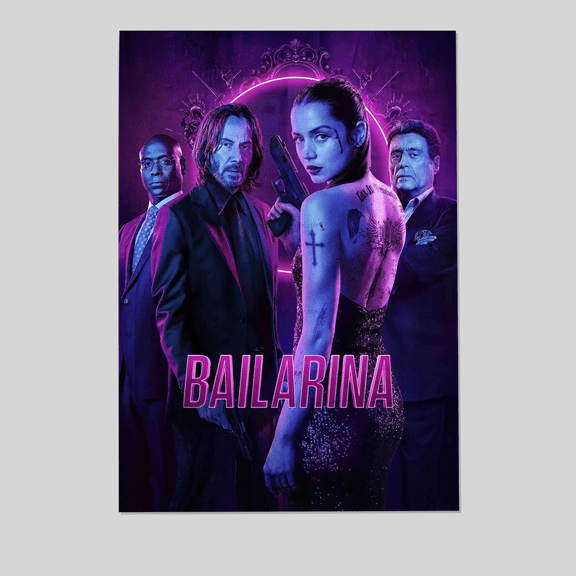 GrolyTee From the World of John Wick: Ballerina (2025) Movie Poster Ana de Armas John Wick - 24X36, UNFRAMED