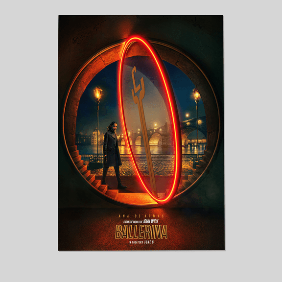 GrolyTee From the World of John Wick: Ballerina Movie Poster Ana de Armas John Wick - 24X36, UNFRAMED