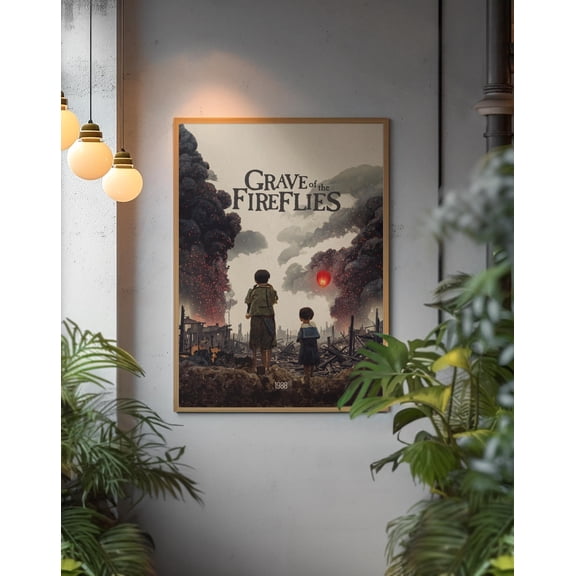 GrolyTee Grave of the Fireflies Poster | Wall Art | A.n.i.m.e Movie Print | Emotional Japanese Film Decor | Heartfelt Cinema Artwork K597 - 8X12, UNFRAMED
