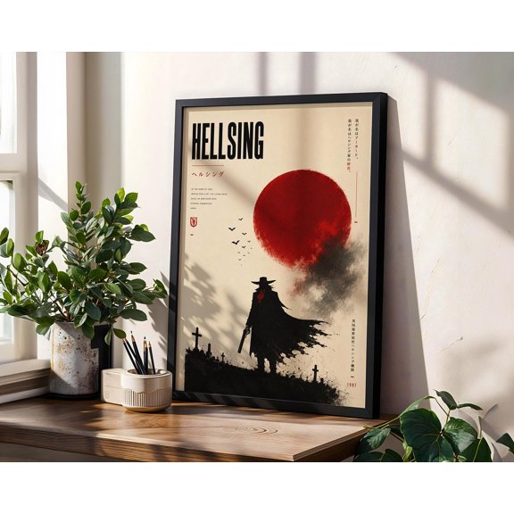 GrolyTee Hellsing A.n.i.m.e Poster: Vintage Manga Art Print K1515 - 24X36, UNFRAMED