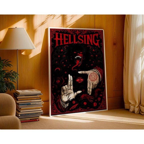 GrolyTee Hellsing Ultimate A.n.i.m.e Poster : Minimalist A.n.i.m.e Manga Art Print K1578 - 12X18, UNFRAMED