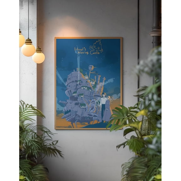 GrolyTee Howl's Moving Castle Poster | Art | A.n.i.m.e Movie Print | Fantasy Castle Decor | Japanese Animation Artwork | Miyazaki Fan Gift K575 - 8X12, UNFRAMED