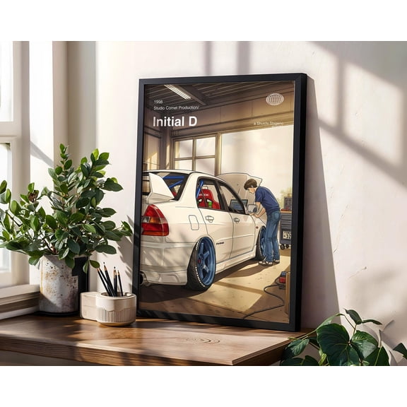 GrolyTee Initial D Digital Poster: Vintage A.n.i.m.e Manga Art Print K1330 - 8X12, UNFRAMED