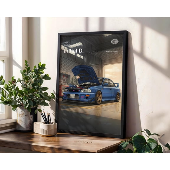 GrolyTee Initial D Digital Poster: Vintage A.n.i.m.e Manga Art Print K1334 - 12X18, UNFRAMED