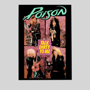 GrolyTee Poison Talk Dirty To Me Single Shots Heavy Metal Music Retro Vintage 80s 90s Aesthetic Band Cool Wall Art Print Poster - 12X18, UNFRAMED