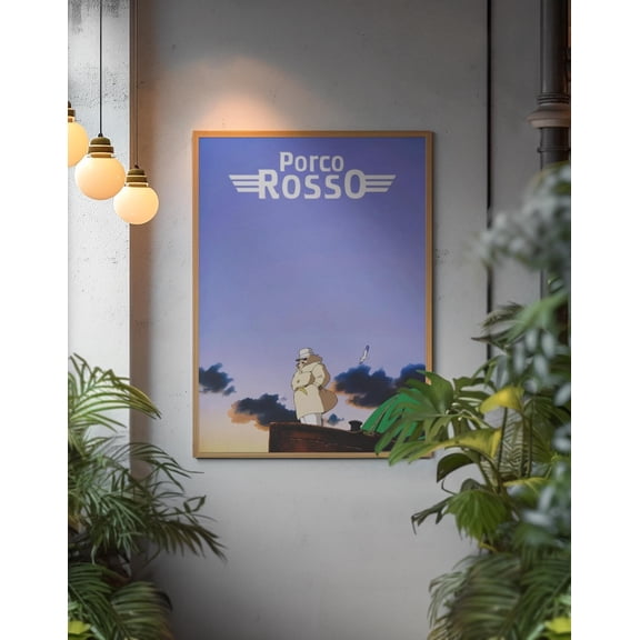 GrolyTee Porco Rosso Sky Poster | Minimalist Aviation Wall Art | Aesthetic Cinematic Decor | Retro A.n.i.m.e Artwork | Unique Pilot Gift K491 - 16X24, UNFRAMED