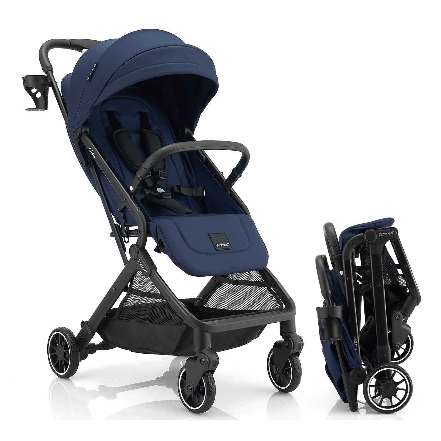 Gromast Compact Fold Baby Stroller, Lightweight Travel Toddler Stroller  with One-Click Fold, Extendable UPF50+ Canopy, Cup Holder, UV Protected and  Waterproof, One-Hand Folding - Beige - Walmart.com