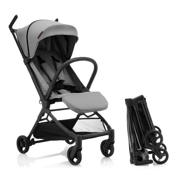 Gromast Travel Stroller for Airplane, Ultra Compact & Lightweight – Only 9.9 lbs, Portable Infant Toddler Baby Stroller, w/ UPF 50+ Canopy - Gray