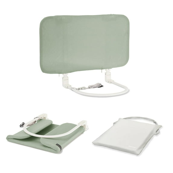 Gromast Toddler Bed Rails Guard Foldable Crib Rail Guard,Baby Bed Rail for Toddlers/Elderly with Reinforced Anchor Safety for Cribs, Twin, Double, Full Size Queen & King Bed (32 inch Green)